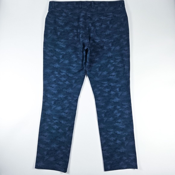 Peter Millar Crown Sport 40x32 EB66 Performance Stretch Camo 5 Pocket Pants Navy - Picture 5 of 7